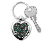 Flowering Branches Seamless Pattern Key Chain (Heart) Front