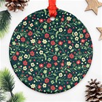 Flowering Branches Seamless Pattern Round Ornament (Two Sides) Front