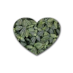 Leaves Foliage Botany Plant Rubber Coaster (heart) by Ravend