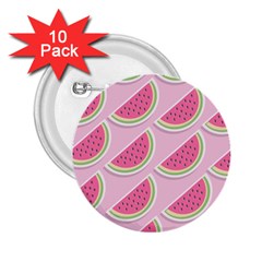 Pink Melon Wayermelon Pattern Food Fruit Melon 2 25  Buttons (10 Pack)  by Ravend