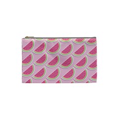 Pink Melon Wayermelon Pattern Food Fruit Melon Cosmetic Bag (small) by Ravend