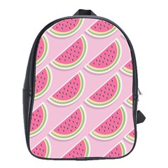 Pink Melon Wayermelon Pattern Food Fruit Melon School Bag (large) by Ravend