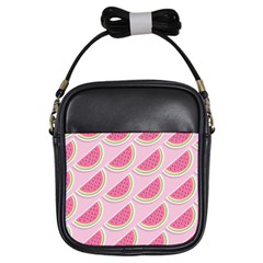 Pink Melon Wayermelon Pattern Food Fruit Melon Girls Sling Bag by Ravend