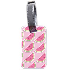 Pink Melon Wayermelon Pattern Food Fruit Melon Luggage Tag (two Sides) by Ravend