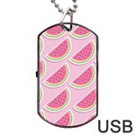 Pink Melon Wayermelon Pattern Food Fruit Melon Dog Tag USB Flash (Two Sides) Front