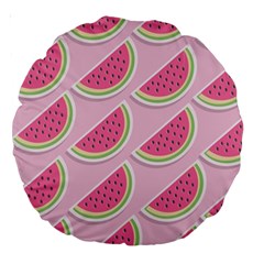 Pink Melon Wayermelon Pattern Food Fruit Melon Large 18  Premium Round Cushions by Ravend