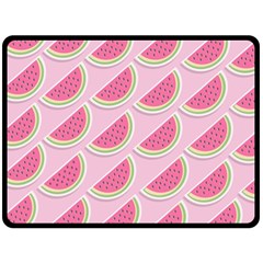 Pink Melon Wayermelon Pattern Food Fruit Melon Double Sided Fleece Blanket (large)  by Ravend