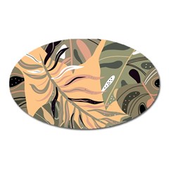 Leaves Monstera Picture Print Pattern Oval Magnet