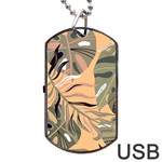 Leaves Monstera Picture Print Pattern Dog Tag USB Flash (Two Sides) Back