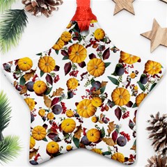 Pumpkin Fruit Flower Pattern Ornament (star) by Ravend