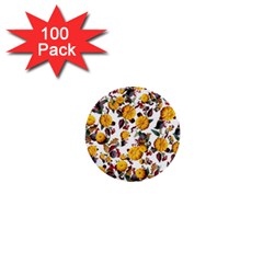 Pumpkin Fruit Flower Pattern 1  Mini Buttons (100 Pack)  by Ravend