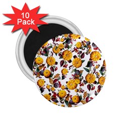 Pumpkin Fruit Flower Pattern 2 25  Magnets (10 Pack)  by Ravend