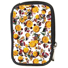 Pumpkin Fruit Flower Pattern Compact Camera Leather Case