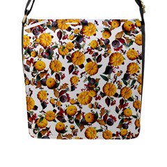 Pumpkin Fruit Flower Pattern Flap Closure Messenger Bag (l) by Ravend