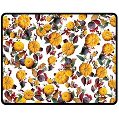 Pumpkin Fruit Flower Pattern Double Sided Fleece Blanket (medium)  by Ravend