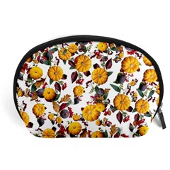 Pumpkin Fruit Flower Pattern Accessory Pouch (large) by Ravend