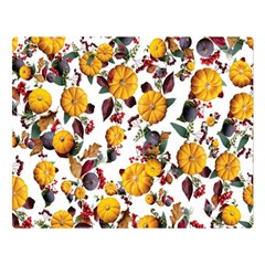 Pumpkin Fruit Flower Pattern Double Sided Flano Blanket (large)  by Ravend