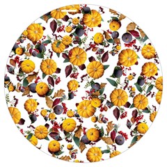 Pumpkin Fruit Flower Pattern Round Trivet by Ravend