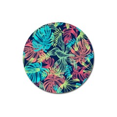 Sheets Tropical Picture Plant Pattern Magnet 3  (round) by Ravend