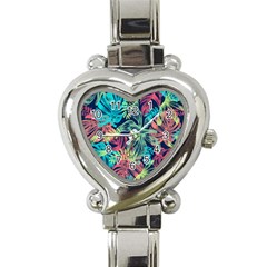 Sheets Tropical Picture Plant Pattern Heart Italian Charm Watch by Ravend