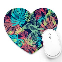 Sheets Tropical Picture Plant Pattern Heart Mousepads by Ravend