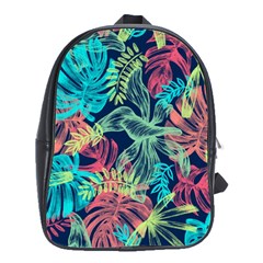 Sheets Tropical Picture Plant Pattern School Bag (large) by Ravend