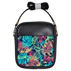 Sheets Tropical Picture Plant Pattern Girls Sling Bag by Ravend