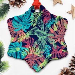 Sheets Tropical Picture Plant Pattern Ornament (snowflake) by Ravend