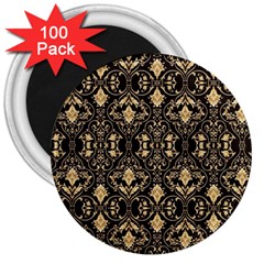 Vintage Batik Art Architecture Pattern 3  Magnets (100 Pack) by Ravend