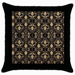 Vintage Batik Art Architecture Pattern Throw Pillow Case (black) by Ravend