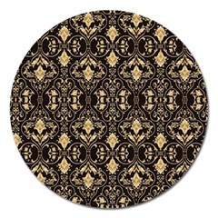 Vintage Batik Art Architecture Pattern Magnet 5  (round) by Ravend