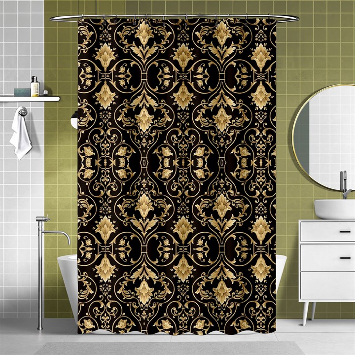 Vintage Batik Art Architecture Pattern Shower Curtain 48  x 72  (Small) 