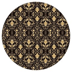 Vintage Batik Art Architecture Pattern Round Trivet by Ravend