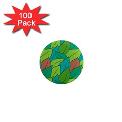 Leaves Pattern Autumn Background 1  Mini Magnets (100 Pack)  by Ravend