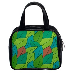 Leaves Pattern Autumn Background Classic Handbag (two Sides) by Ravend