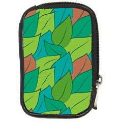 Leaves Pattern Autumn Background Compact Camera Leather Case