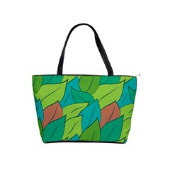 Leaves Pattern Autumn Background Classic Shoulder Handbag by Ravend