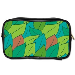 Leaves Pattern Autumn Background Toiletries Bag (two Sides) by Ravend