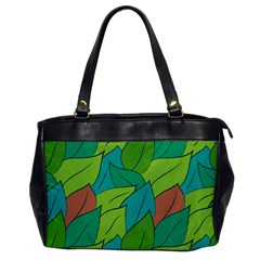 Leaves Pattern Autumn Background Oversize Office Handbag by Ravend