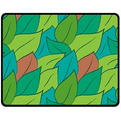 Leaves Pattern Autumn Background Fleece Blanket (medium)  by Ravend