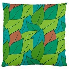 Leaves Pattern Autumn Background Large Cushion Case (one Side) by Ravend