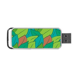 Leaves Pattern Autumn Background Portable Usb Flash (two Sides) by Ravend