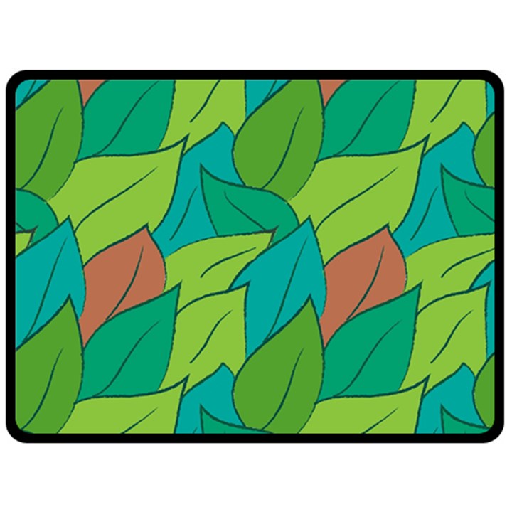 Leaves Pattern Autumn Background Double Sided Fleece Blanket (Large) 