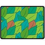 Leaves Pattern Autumn Background Double Sided Fleece Blanket (Large)  80 x60  Blanket Back