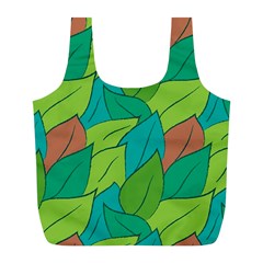 Leaves Pattern Autumn Background Full Print Recycle Bag (l) by Ravend