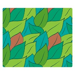 Leaves Pattern Autumn Background Double Sided Flano Blanket (small)  by Ravend