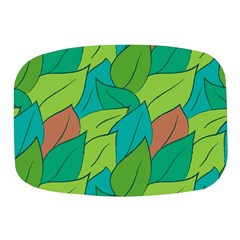 Leaves Pattern Autumn Background Mini Square Pill Box by Ravend