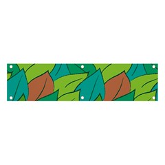 Leaves Pattern Autumn Background Banner And Sign 4  X 1  by Ravend