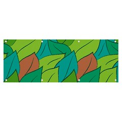 Leaves Pattern Autumn Background Banner And Sign 8  X 3  by Ravend