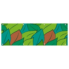 Leaves Pattern Autumn Background Banner And Sign 9  X 3  by Ravend